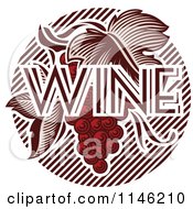 Poster, Art Print Of Red Grapes And The Word Wine 1