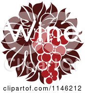 Poster, Art Print Of Red Grapes And The Word Wine 2