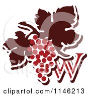 Poster, Art Print Of The Letter W And Red Grapes