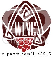 Clipart Of Red Grapes And The Word Wine 3 Royalty Free Vector Illustration