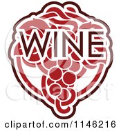 Poster, Art Print Of Red Grapes And The Word Wine 4