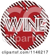 Clipart Of A Red Grape Leaf And The Word Wine Royalty Free Vector Illustration by elena