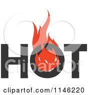 Clipart Of A Spicy Hot Flame Design Royalty Free Vector Illustration