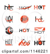 Clipart Of Spicy Hot Chili Pepper Text Designs Royalty Free Vector Illustration