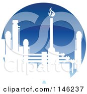 Poster, Art Print Of Gas Refinery With Blue Flames 4