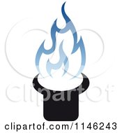 Poster, Art Print Of Stove Burner With Blue Gas Flames 5