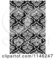 Poster, Art Print Of Black And White Damask Pattern