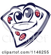 Clipart Of A Happy Pizza Slice Mascot Royalty Free Vector Illustration