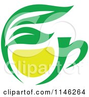 Green Tea Cup With Lemon And Leaves 1