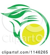 Clipart Of A Green Tea Cup With Lemon And Leaves 2 Royalty Free Vector Illustration