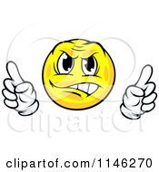 Clipart Of An Annoyed Or Defensive Yellow Emoticon Royalty Free Vector Illustration by Vector Tradition SM
