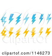 Poster, Art Print Of Blue And Yellow Lightning Bolts