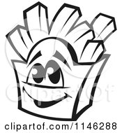 Clipart Of A Happy Dark Blue French Fry Box Character Royalty Free Vector Illustration