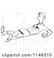 Cartoon Of A Black And White Man Flattened By A Roller Royalty Free Vector Clipart