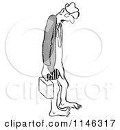 Cartoon Of A Black And White Embarassed Businessman In His Boxers Royalty Free Vector Clipart