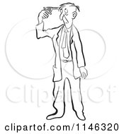 Black And White Businessman Holding A Gun To His Head