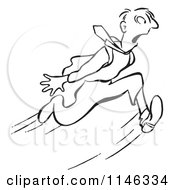 Cartoon Of A Black And White Businessman Running Royalty Free Vector Clipart