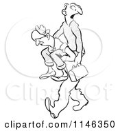 Cartoon Of A Black And White Man Carrying A Friend To Work Royalty Free Vector Clipart