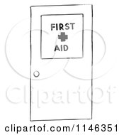 Poster, Art Print Of Black And White First Aid Door
