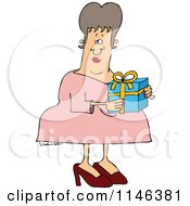 Poster, Art Print Of Woman Carring A Gift Box