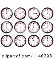 Poster, Art Print Of Wall Clocks On The Hours