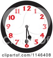 Cartoon Of A Wall Clock Showing 5 30 Royalty Free Vector Clipart