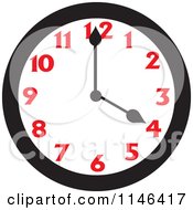Cartoon Of A Wall Clock Showing 4 Royalty Free Vector Clipart