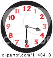 Cartoon Of A Wall Clock Showing 3 30 Royalty Free Vector Clipart