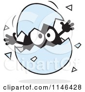 Cartoon Of A Surprise Hatching From A Cracked Egg Royalty Free Vector Clipart