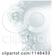Poster, Art Print Of Silver Christmas Winter Snowflake Background