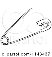 Poster, Art Print Of Black And White Safety Pin