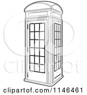 Outlined Telephone Booth