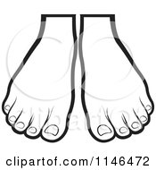 Clipart Of A Pair Of Outlined Feet Royalty Free Vector Illustration by Lal Perera