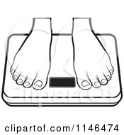 Pair Of Outlined Feet On A Weight Scale