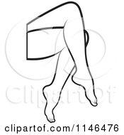 Clipart Of A Womans Outlined Crossed Legs Royalty Free Vector Illustration