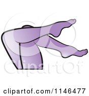 Womans Purple Crossed Legs