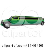 Poster, Art Print Of Green Hummer Stretch Limo
