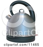 Silver Coffee Or Tea Kettle Clipart Illustration by AtStockIllustration