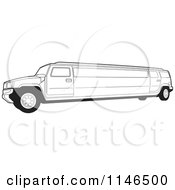 Poster, Art Print Of Black And White Hummer Stretch Limo