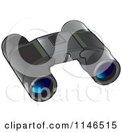 Clipart Of A Pair Of Black Binoculars Royalty Free Vector Illustration