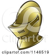 Clipart Of A Golden Armour Knights Helmet Royalty Free Vector Illustration