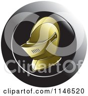 Clipart Of A Golden Armour Knights Helmet Icon Royalty Free Vector Illustration by Lal Perera