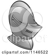 Clipart Of A Silver Armour Knights Helmet Royalty Free Vector Illustration by Lal Perera