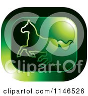 Poster, Art Print Of Green Running Horse Icon