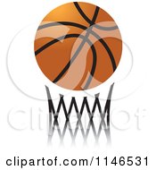 Poster, Art Print Of Basketball Over Netting