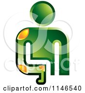 Clipart Of A Green Person Icon Royalty Free Vector Illustration