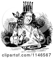 Poster, Art Print Of Retro Vintage Black And White King Eating Supper