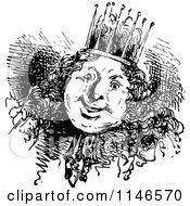 Poster, Art Print Of Retro Vintage Black And White Happy Chubby King