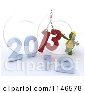 Poster, Art Print Of 3d New Year Construction Tortoise Replacing 2012 With 2013