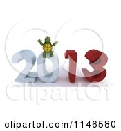 Poster, Art Print Of 3d Tortoise Sitting On New Year 2013